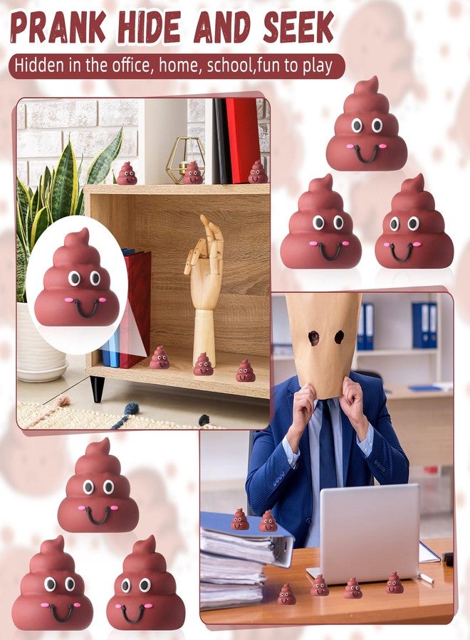 WinnerWhy 25 Pcs Mini Poop Figures Small Poop Figurines Poo Toys Fake Poop Classic Brown Poop Rubber Poop for Prank Hide Seek Goodie Bags Piñata Stuffers Party Supplies Gifts Easter Egg Fillers - Image 4